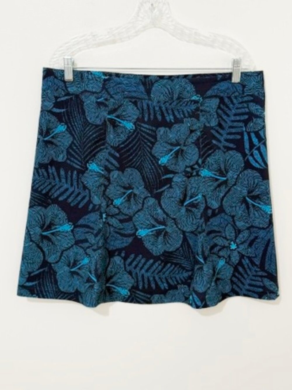 RipSkirt Hawaii Maui Moonlight Length 2 Blue Floral Wrap Skirt Size L - Picture 3 of 6